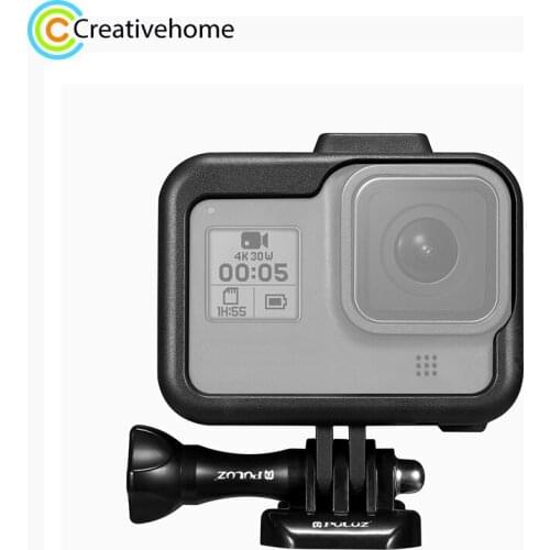 PULUZ for GoPro HERO8 Black Standard Border ABS Plastic Frame Mount Protective Case with Base Buckle & Long Screw