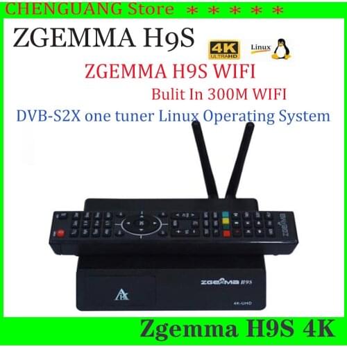 Super Sale ZGEMMA H9S 4K UHD H.265/HEVC digital satellite tv deocder dvb s2/s2x multistream with iptv stream with build-in wifi