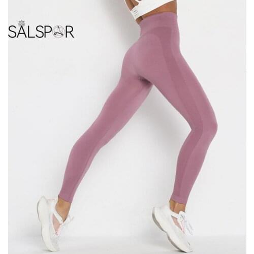SALSPOR Sexy Seamless Leggings Women High Waist Leggings Tight Hip-Lifting Solid Outdoor Running Sports Pants Fitness Sportswear