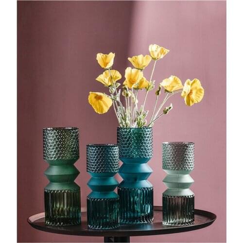 Folk Style Glass Vase Desk Decoration Art Vases Plants Holder Ornaments Home Decor Accessories