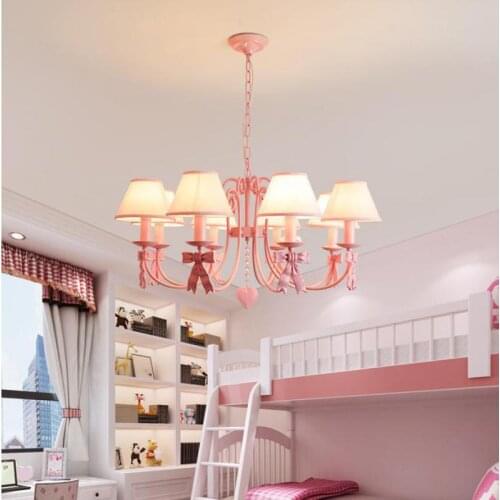 Wedding Pink Chandelier Lighting Princess Room Bedroom Chandeliers Childrens Room lamp E14 Led Red Chandelier For Living Room
