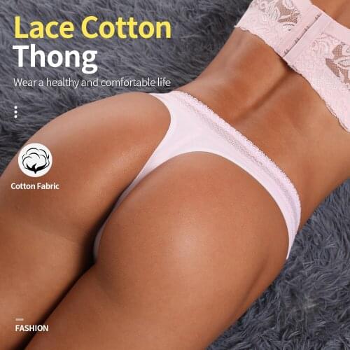 Womens Panties Lingerie Sexy Lace Tanga Panties For Women Female String Thongs Solid Seamless G-String Briefs Underwear