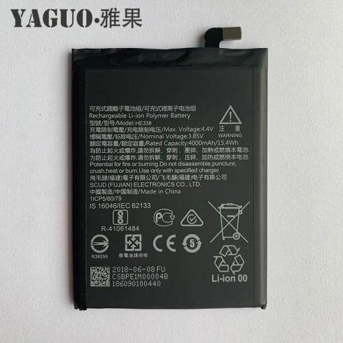 High Quality HE338 4000mAh Replacement Battery Original Real Capacity HE 338 For Nokia 2 Nokia2 Cellphone