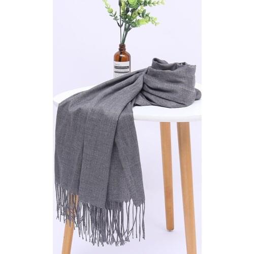Women solid color cotton scarves with tassel lady thin spring scarf summer luxury female shawl warm scarve for women 2020