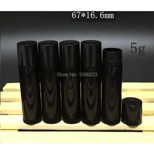 5G Empty Black Lip Balm Tubes, Lip Gloss Container, 5ML Lip Gloss Tube, Lip Balm Bottles, Black Lipstick Tubes, 100pcs/Lot