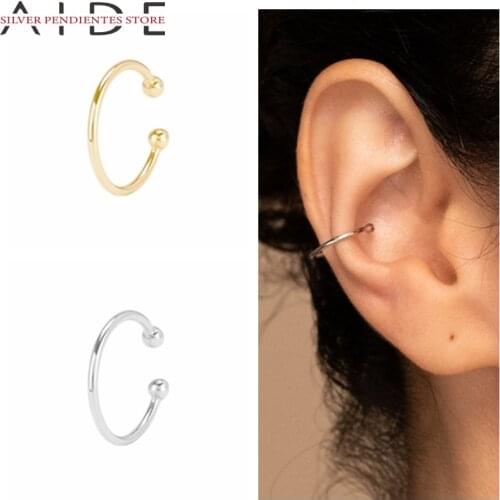 AIDE 1PCS Body Jewelry Open Nose Ring 925 Sterling Silver Ear Bone Hoop Earrings For Women Fine Earring Jewelry Bijoux Femme