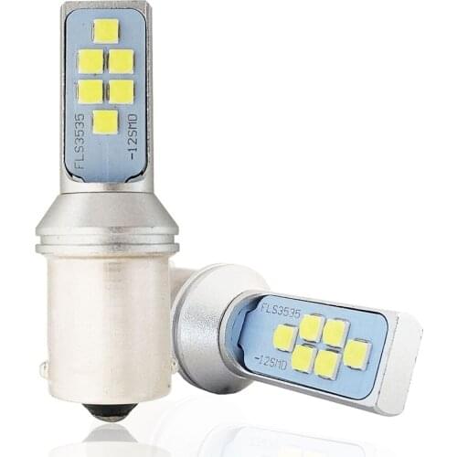 1pcs 1156 BA15S P21W LED Bulbs 12SMD Chips R5W R10W LED White Red Amber BAU15S 1400LM Car Lights Turn Signal Lamp Auto Bulb