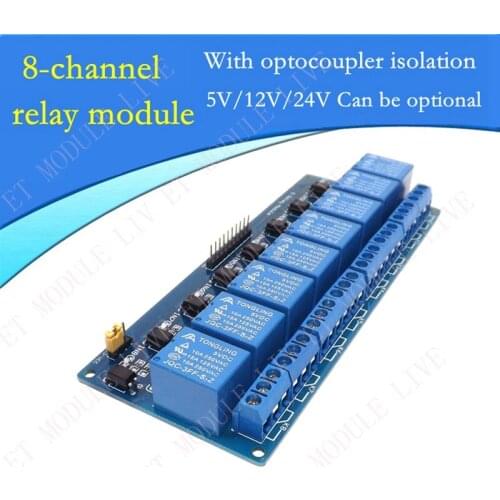 1pcs With optocoupler 8 channel 8-channel relay module relay control panel PLC relay 5V/12V/24V module optional for arduino