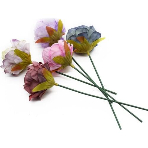 10 pieces Roses Christmas decorations for home Wedding decoration Fake flowers Scrapbooking Headdress Candy box Brooches Wreath