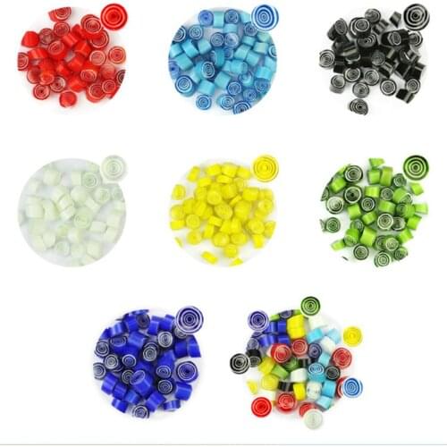 100g/Bag 7 Colors Beautiful Millefiori Glass Large Circle Fusing Glasses Microwave Kiln Accessories for DIY Craft Decoration
