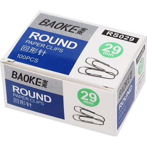 12 box Baoke RS029 Silver Paper Clip Swivel Pin Document Document Pin Office Stationery 29mm Storage Supplies Student Test Paper