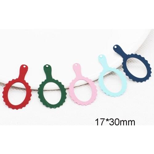 20pcs/Lot 17*30mm Spray Lacquer Hollow Out Mirror Shape Thin DIY Earring Pendant Hanging Jewelry Decoration