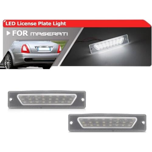 2x OEM Full Fit For Maserati Quattroporte 2003-2012 714044750609 SMD White Canbus Led License Plate Lights Rear Tag Lamps