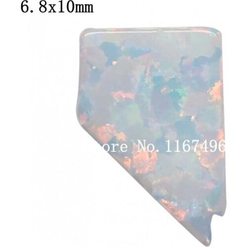 50pcs /lot 6.8x10mm Synthetic Nevada Map Fire Opal Stone Nevada Island Opal for DIY Necklace