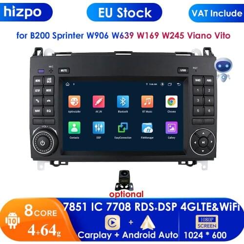 2din Android10.0 QuadCore Car DVD For Benz Sprinter W169 W245 W906 Viano Vito W639 B200 with WIFI GPS Navigation Radio 2GRAM CAM