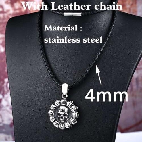 BEIER Drop shipping 316L Stainless Steel Vitage Skull Pendant Necklace For Man Punk Jewelry LLBP8-307P