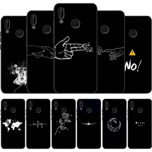 Bags Bumper Black Soft Phone Case For Huawei P40 P30 P20 Mate 10 20 30 40 Pro lite Plus P smart 2019 2020 TPU Cover