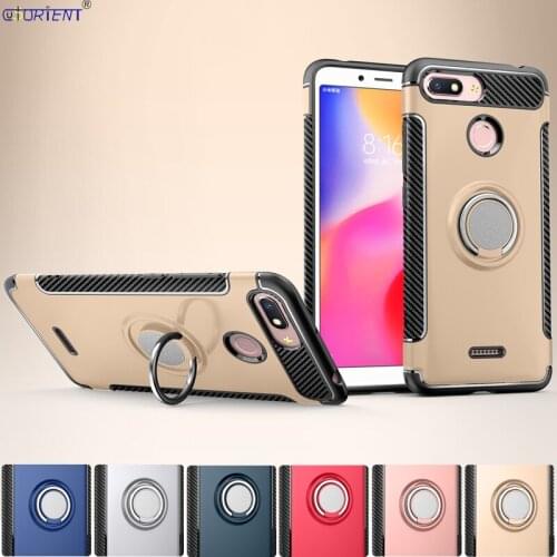Bumper Cover For Xiaomi Redmi 6 Stand Ring Phone Case Xiomi Xaomi Red Mi 6 Redmi6 TPU and Hard PC Hybrid Shockproof Cases Funda