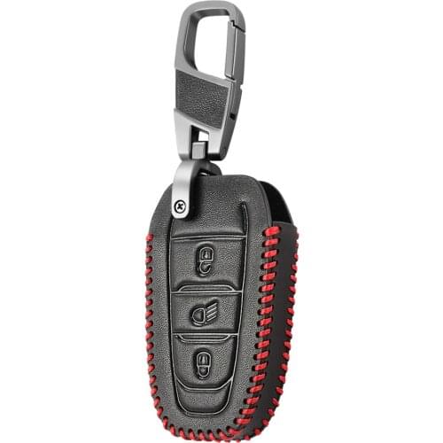 Genuine Leather Remote Keyless Car Key Case Cover For Peugeot 308 408 508 2008 3008 4008 5008 RCZ 407 307 Key Shell For Peugeot