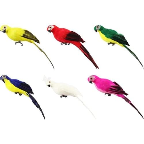 25/35cm Handmade Simulation Parrot Creativty Feather Lawn Figurine Ornament Animal Bird Garden Bird Prop Decoration Miniature