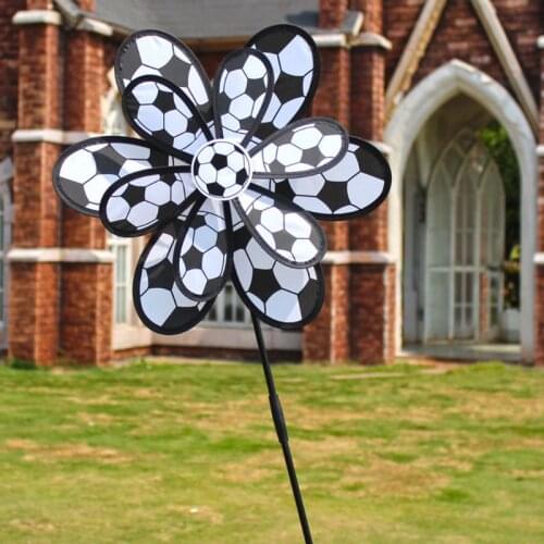 Kids Double Layer Football Windmill Wind Spinner Pinwheel Home Garden Yard Decoration Outdoor Toys