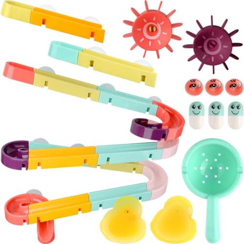 Baby Bath Toys DIY assembling track slide Bathroom Bathtub Kids Playing Water Spray Toy Set Bathing Toy for Children Kids Gift