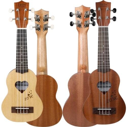 2pcs Ukulele Heart Shape Hawaiian Guitar Student Children Gifts w/ Bag