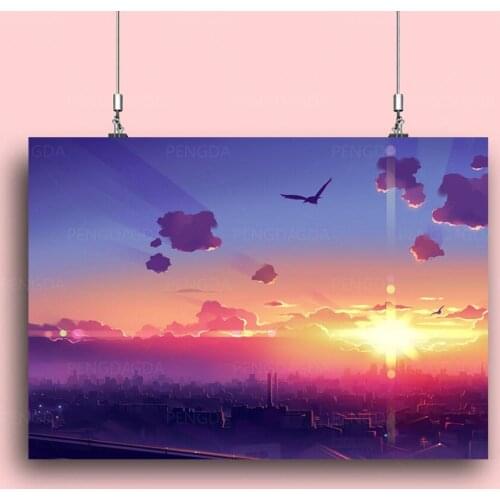 HD Printed Early Morning Canvas Painting Modular Sunrise Landscape Poster Home Decor Wall Art For Bedroom Animation Pictures