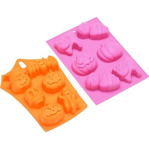 Halloween Baking Mould Mousse Cake Chocolate Mold Gummy Cookies Mould Silicone Baking Halloween Shape Baking Decorating Tools