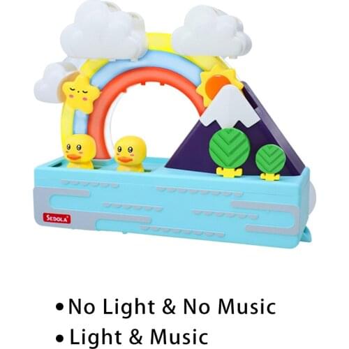 Bath Toys Shining Rainbow Water Toys Floating Duck Toy Water Fill Flow Fountain with Music Games for Boys & Girls