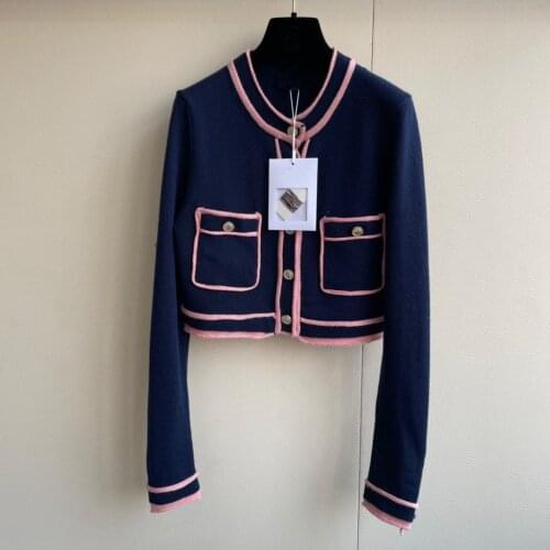 Lluxury 2021SS Spring New Women High Quality 100% Cashmere Knitted Cardigan Coat Ladies Casual Sweater Rmsx 4.18