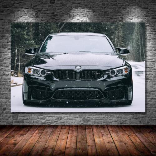 Canvas Paintings Super Car B M W F80 M3 Black Car Sportscar Posters Modern Wall Art Picture HD Print for Living Room Decor