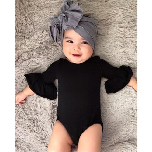 Newborn baby jumpsuit 2021 summer fashion baby trumpet sleeve romper baby baby girl clothes 0-24M