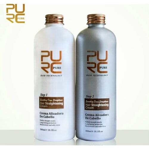 PURC Hair Straightening Cream Set Straightening Hair Long Lasting Keep Hair Moisturize Shiny And Suppleness 600ML