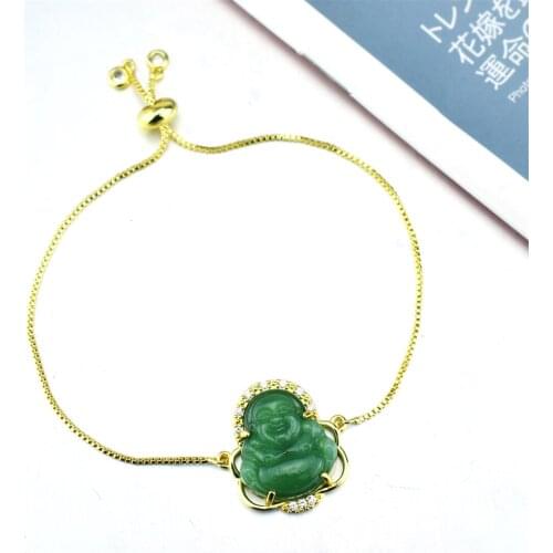 Hot Selling Religious Copper Micro-inlaid Zircon Bracelet 7 Colors To Choose Crystal Jade Buddha Bracelet Energy Jewelry Gift
