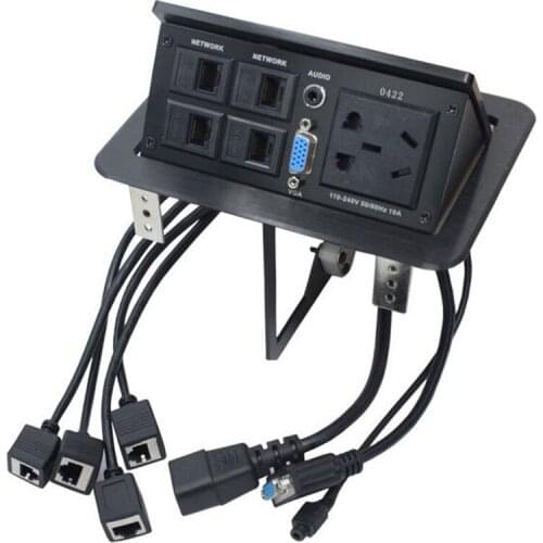 Special Wholesale Hot Selling New LB-0422 Desktop Multimedia with wire VGA four Network New 5 hole Power Socket 1pc FOR Russia