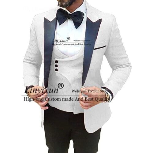 Latest Coat Pant Designs Business Party Suits Men 2021 Formal Groom Pattern White Suit Slim Fit Mens Tuxedo Wedding Suit For Men