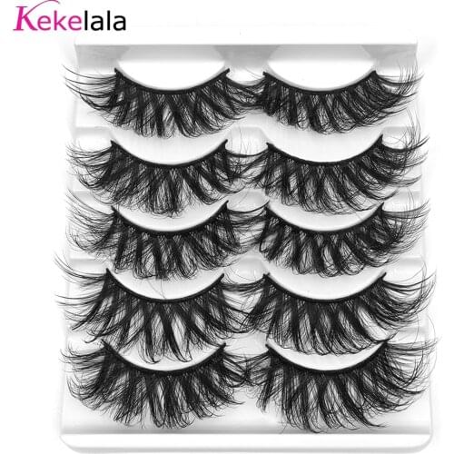 Newest 3D Fluffy Fake Eyelashes Faux Mink 5 pairs Artificial False Eye Lashes Set Mix Style Bundle Sale Lashes Vendor