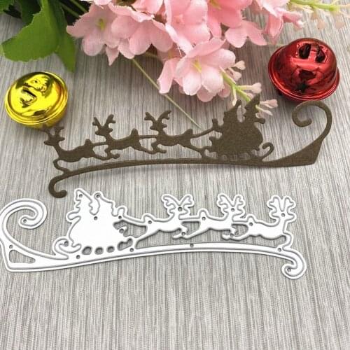 New Dies 2020 Santa Claus Sled Deer Metal Cutting Dies Diy Photo Album Cutting Dies Scrapbooking Stencil Die Cuts
