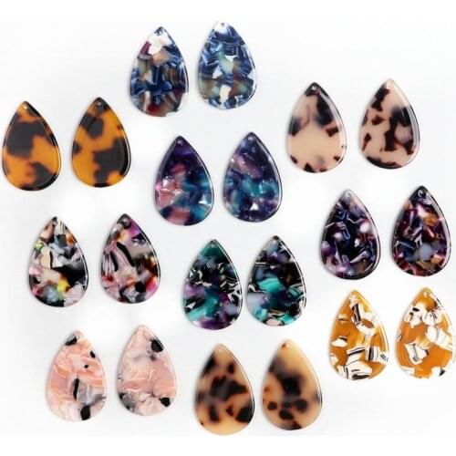 Tortoise Shell Beads,Acetate Acrylic Earring Charms,Drop Shaped Pendants,Jewelry findings,Earrings Parts, 31mmx20mm, ACE257
