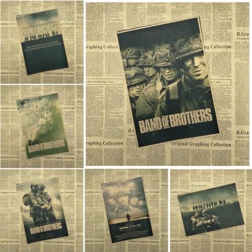 Band of Brothers Movie Kraft Paper Poster Bar Cafe Living Room Dining room Wall Decorative Paintings