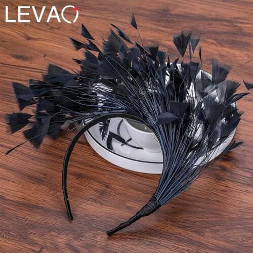 Levao Halloween Feather Headband Women Festival Hairband Feather Hair Hoop Bands Party Headdress Female Hair Accessories
