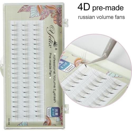 Yelix 4D Cluster Lashes Premade Volume Fans Russian Volume Eyelash Extensions Short Stem Individual Eyelashes