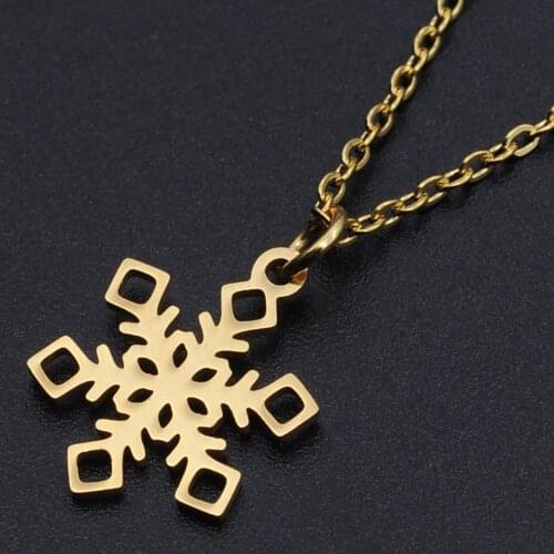 Snowflake Stainless Steel Charm Necklace for Women Wholesale Accept OEM Order Dainty Steel Necklaces Fashion Jewelry Necklaces
