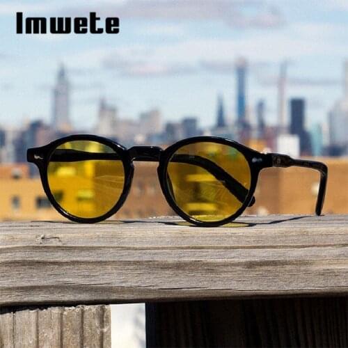 Imwete Sunglasses for Women Men Vintage Round Shades Eyewear Retro Unisex Outdoor Eyeglasses Fashion Female Sun Glasses UV400