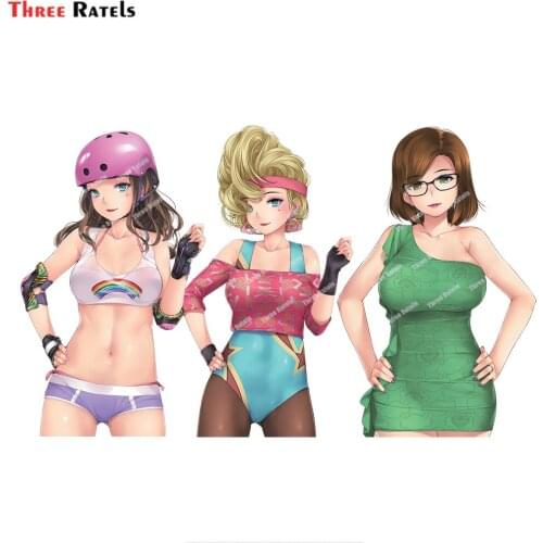 Three Ratels D243 Cute Sexy Anime Girl Polly Bendleson And Brooke Belrose Stickers For Laptop Motorbike Car Decor Vinyl Waterpro