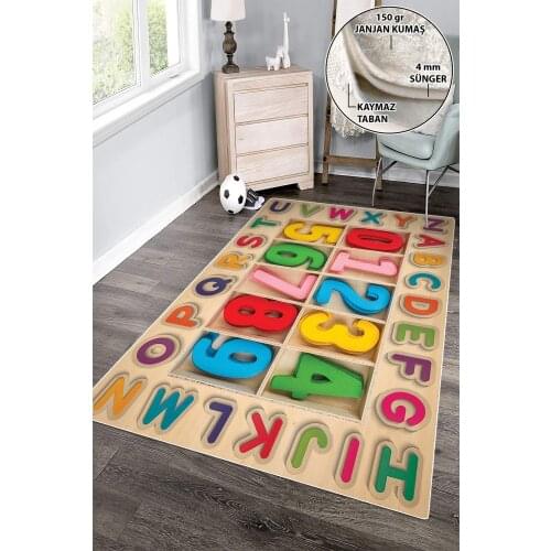 Turkish Quality Kids Rug Carpet 80x120 Cm Playmat Puzzles Educational Toys Soft Activity Game Decorative Washable Non-Slip Based