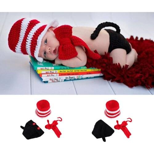 Unisex Crochet Newborn Magician Costume for Baby Knitted Photography Coming Home Outfit New Born Photo Props for Baby Pictures