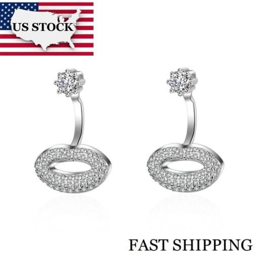 US STOCK Uloveido Stud Earrings for Women Lip Kiss Earings Fashion Jewelry Silver Color Earring Earring Jewellery ED323