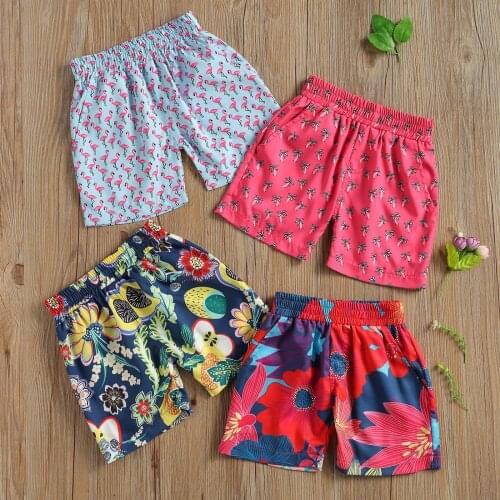 1-6Y Boys Swim Trunks Swimwear 2021 Summer Kids Baby Boys Swimsuit Caroon Printed Boys Beach Shorts Children Bathing Suits